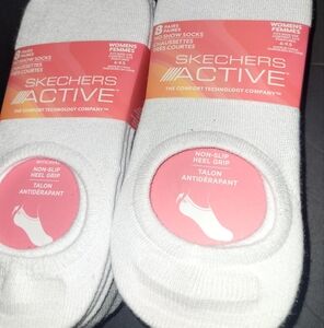 16 Pairs Skechers Moisture Wicking  Heel Grip Active No-Show Socks (2x8 Pairs)